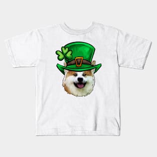 St Patricks Day Akita Kids T-Shirt